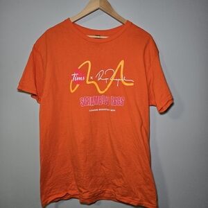 Tim Hortons Scrambled Eggs Ryan Reynolds Orange Graphic Large T-Shirt